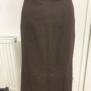 Barna sztreccs farmer kétrészes ruha - ruha & divat - női ruha - alkalmi ruha & estélyi ruha - Meska.hu