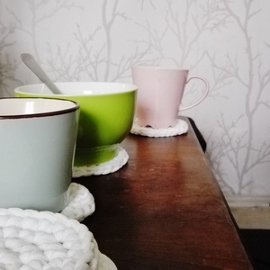 Fehér horgolt poháralátét - otthon & életmód - dekoráció - Meska.hu