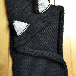 Fekete Cica kapucni - ruha & divat - sál, sapka, kendő - Meska.hu