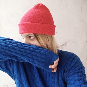 Legpirosabb kötött sapka - ruha & divat - sál, sapka, kendő - sapka - Meska.hu