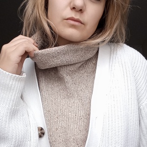 Kötött Tweedgallér / Homok - ruha & divat - sál, sapka, kendő - sál - Meska.hu