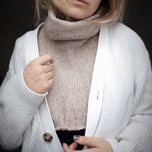 Kötött Tweedgallér / Homok - ruha & divat - sál, sapka, kendő - sál - Meska.hu