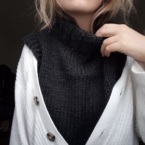 Kötött puha szürke gallér - Meska.hu