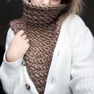 Extra vastag kötött gallér - ruha & divat - sál, sapka, kendő - sál - Meska.hu