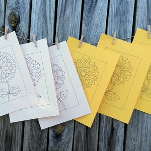 Virágos sablon lapok - művészet - grafika & illusztráció - Meska.hu