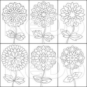 Virágos sablon lapok - művészet - grafika & illusztráció - Meska.hu