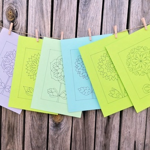 Virágos sablon lapok - művészet - grafika & illusztráció - Meska.hu