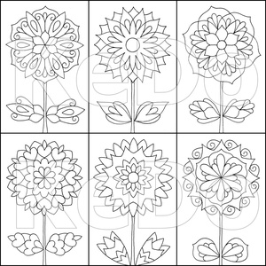 Virágos sablon lapok - művészet - grafika & illusztráció - Meska.hu