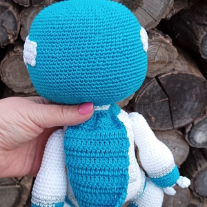 Astro Bot dekoratív jellegű horgolt játék - játék & sport - plüssállat & játékfigura - robot & gép - Meska.hu