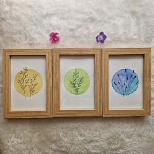 Finom harmónia � akvarell növényes kép szett - otthon & életmód - dekoráció - kép & falikép - több részes kép - Meska.hu