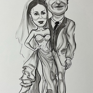 Esküvői karikatúra - művészet - portré & karikatúra - karikatúra - Meska.hu