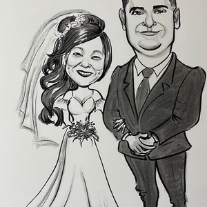 Esküvői karikatúra, Művészet, Portré & Karikatúra, Karikatúra, Fotó, grafika, rajz, illusztráció, MESKA
