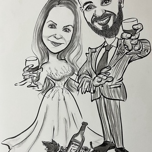 Esküvői karikatúra - művészet - portré & karikatúra - karikatúra - Meska.hu