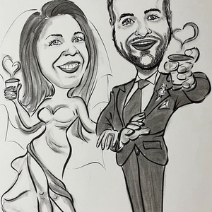 Esküvői karikatúra - művészet - portré & karikatúra - karikatúra - Meska.hu