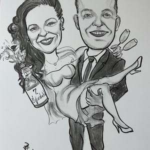 Karikatúra nászajándékba - művészet - portré & karikatúra - karikatúra - Meska.hu