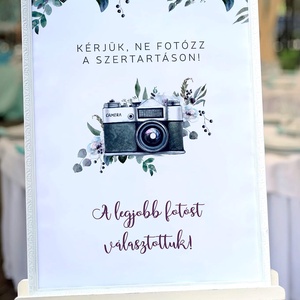 Esküvői fotós poszter, Esküvő, Meghívó & Kártya, Ültetési rend, Fotó, grafika, rajz, illusztráció, Papírművészet, Meska
