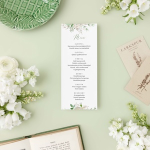 Garrden elegance esküvői menükártya, Esküvő, Meghívó & Kártya, Menü, Fotó, grafika, rajz, illusztráció, Papírművészet, MESKA