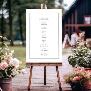 Modern love esküvői program tábla, Esküvő, Meghívó & Kártya, Ültetési rend, Fotó, grafika, rajz, illusztráció, Papírművészet, MESKA