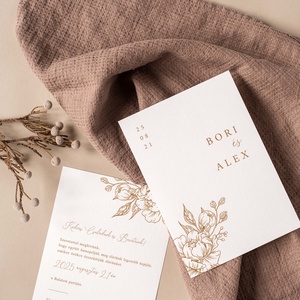 Peony esküvői meghívó - Meska.hu