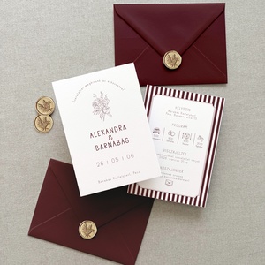 Signature Wine esküvői meghívó - Meska.hu