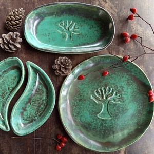 Kínáló szett életfa motívummal (2 db) - Meska.hu