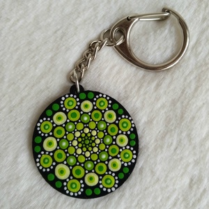 Almazöld mandala kulcstartó - Meska.hu