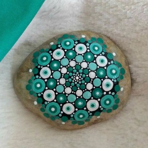 Türkiz mandala kő - Meska.hu Türkiz mandala kő - Meska.hu