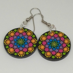 Szivárvány mandala fülbevaló - Meska.hu