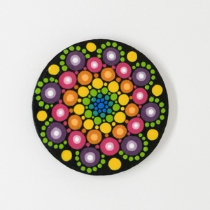 Tarkabarka mandala hűtőmágnes - Meska.hu