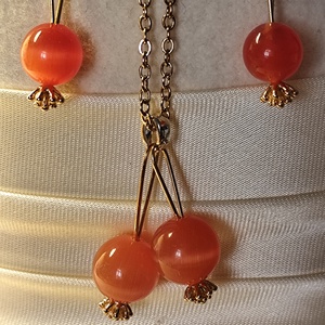 Ribizli fülbevaló és nyaklnc szett, Ékszer, Ékszerszett, Ékszerkészítés, MESKA