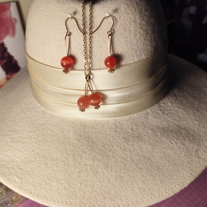 Ribizli fülbevaló és nyaklnc szett - ékszer - ékszerszett - Meska.hu