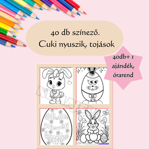 Húsvéti színező kollekció! Nyomtatható színező! Digitális termék! - Meska.hu