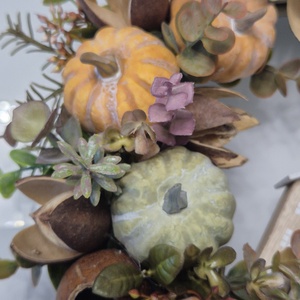 Őszi ajtódísz tökökkel és házikóval � természetes ajtódísz - otthon & életmód - dekoráció - ajtó- és ablak dekoráció - ajtódísz & kopogtató - Meska.hu