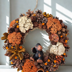 Őszi ajtódísz - természetes hangulatú koszorú - Meska.hu