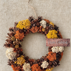 Őszi ajtó dísz - elegáns és természetes koszorú - otthon & életmód - dekoráció - ajtó- és ablak dekoráció - ajtódísz & kopogtató - Meska.hu