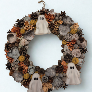 Világító halloween ajtódísz  Vidám szellemek - otthon & életmód - dekoráció - halloween - halloweeni ajtódíszek és ablakdíszek - Meska.hu