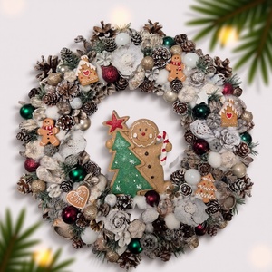 Mézeskalács-mesevilág kézműves karácsonyi ajtódísz - Meska.hu