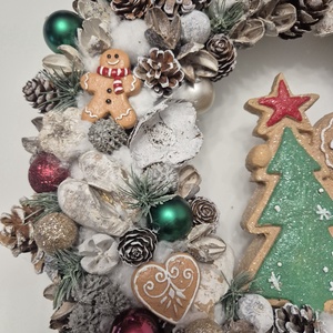 Mézeskalács-mesevilág kézműves karácsonyi ajtódísz - karácsony - adventi díszek - adventi ajtódísz - Meska.hu