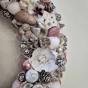 Rózsaarany Téli Tündér ajtódísz - karácsony - karácsonyi lakásdekoráció - karácsonyi ajtódíszek - Meska.hu