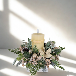 Téli fények  KENDEKOR kézműves karácsonyi asztaldísz led gyertyával - karácsony - karácsonyi lakásdekoráció - karácsonyi lakásdíszek - Meska.hu