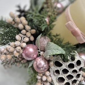 KENDEKOR természetes karácsonyi asztaldísz LED gyertyával  Téli elegancia - karácsony - karácsonyi lakásdekoráció - karácsonyi lakásdíszek - Meska.hu