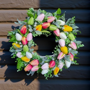 Tulipános kézműves ajtódísz , Otthon & Életmód, Dekoráció, Ajtó- és ablak dekoráció, Ajtódísz & Kopogtató, , MESKA