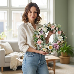 Tavaszi virágos gyertyás asztaldísz - Meska.hu