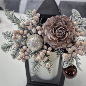 Elegáns téli LED lámpás dekoráció - karácsony - karácsonyi lakásdekoráció - karácsonyi lakásdíszek - Meska.hu