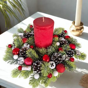 A karácsony varázsa - Klasszikus piros-arany karácsonyi dísz - karácsony - adventi díszek - adventi asztaldísz - Meska.hu