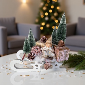 Szánkós téli dekoráció - púder rózsaszín  - Meska.hu