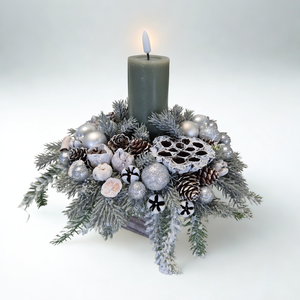 KENDEKOR természetes hatású karácsonyi asztaldísz   Téli elegancia - karácsony - karácsonyi lakásdekoráció - karácsonyi lakásdíszek - Meska.hu