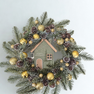 Zuzmarás Karácsonyi Kézműves Koszorú � Téli Házikós dekoráció - Meska.hu