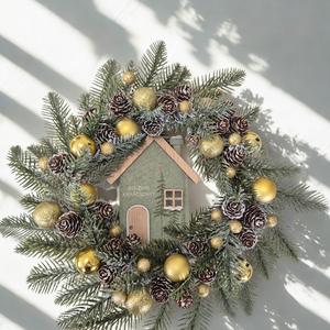 Zuzmarás Karácsonyi Kézműves Koszorú � Téli Házikós dekoráció - karácsony - adventi díszek - adventi ajtódísz - Meska.hu