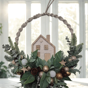 Téli Házikó kézműves ajtódísz / kopogtató  KENDEKOR  3234 cm - Meska.hu